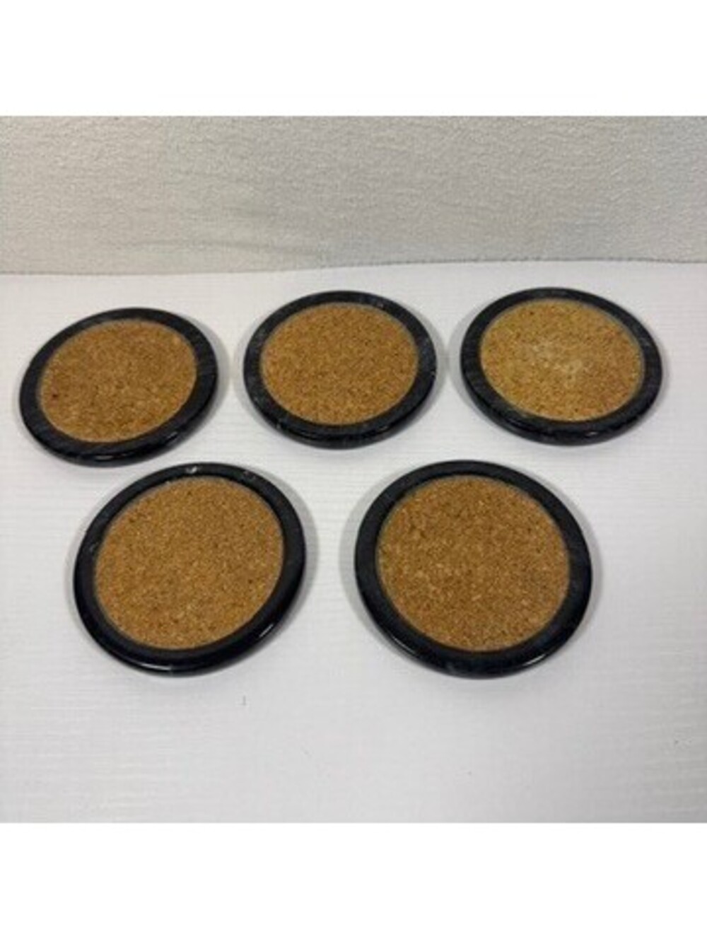 Cork and Marble Coasters Set of 5 Vintage Felt Bottom